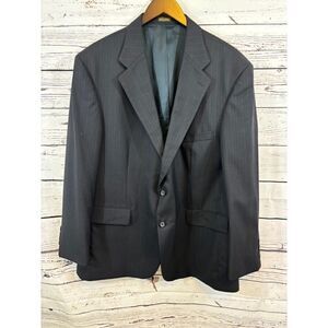 Men's Cricket Blazer Jacket, Black & White Striped, Size 46S